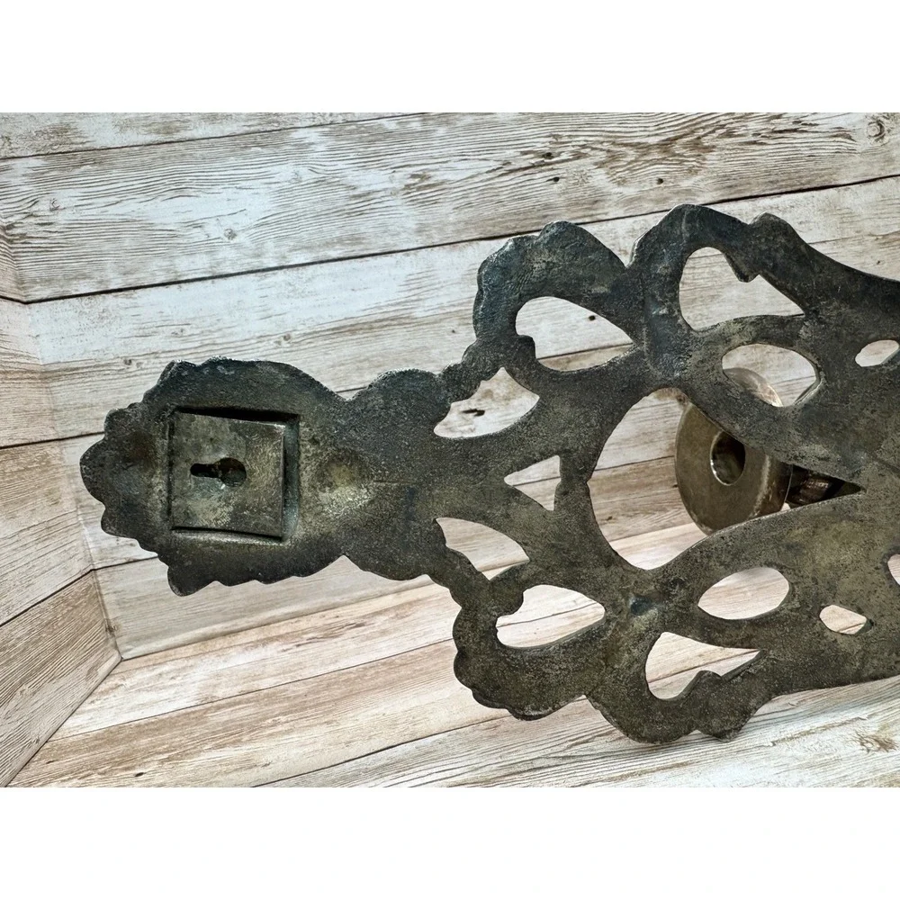 VTG Hollywood Regency Ornate Metal Wall Sconce Candle Holder Gothic Silver Plate